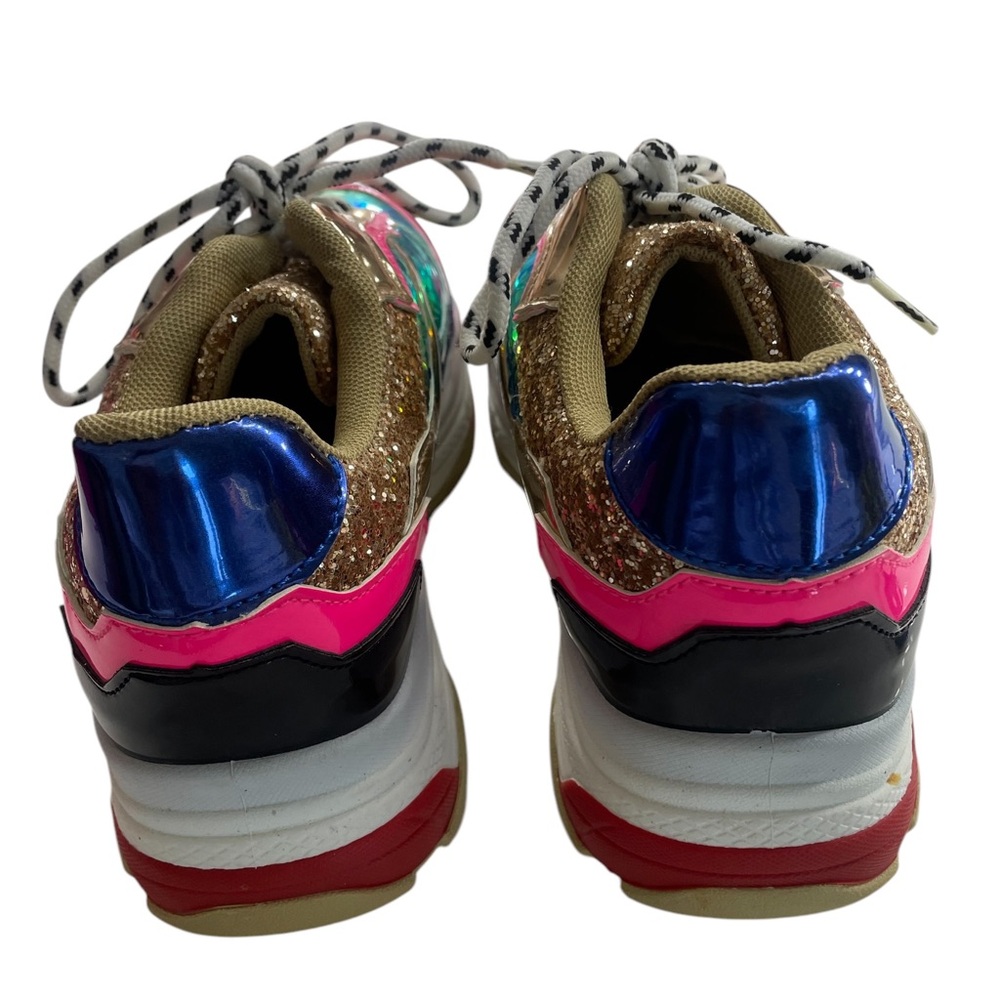 Pink,Gold Multi colored,Chunky Sneakers,shoes,sequins throughout, Size 7, New - Picture 8 of 10